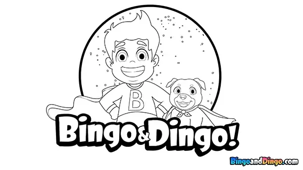 Bingo&Dingo Superhero coloring activity